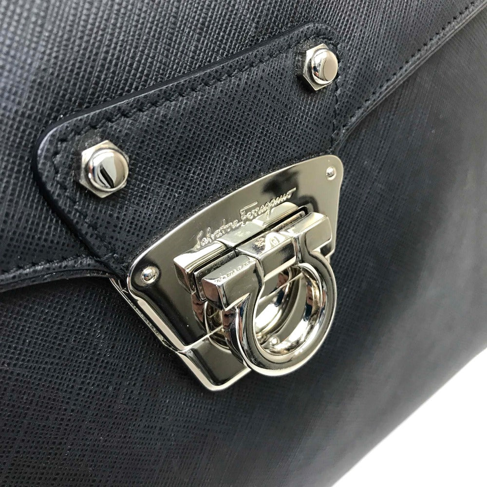 Salvatore Ferragamo ガンチーニ ショルダーバッグ カバン ハンドバッグ レザー レディース ブラック