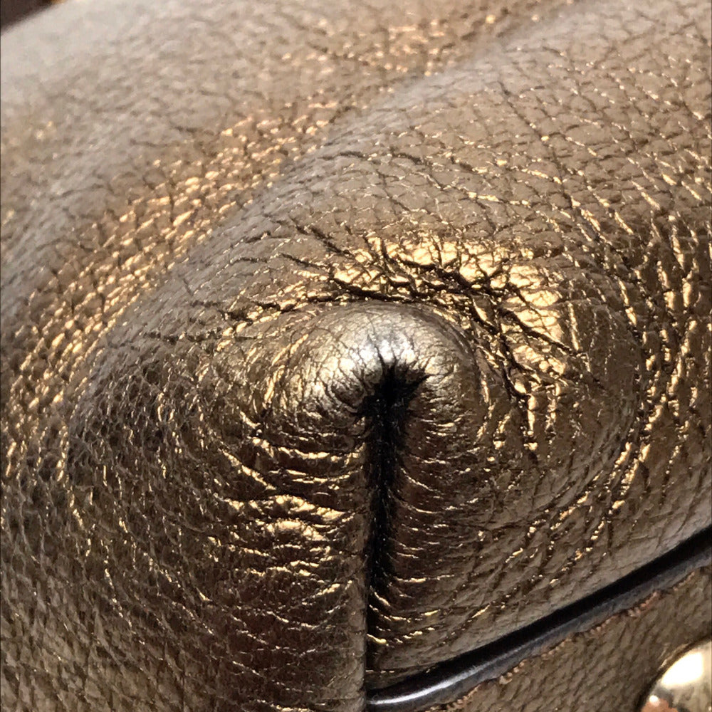 Salvatore Ferragamo Vara Ribbon Handbag, Chain Shoulder Bag, Tote Bag, Leather, Women's, Bronze