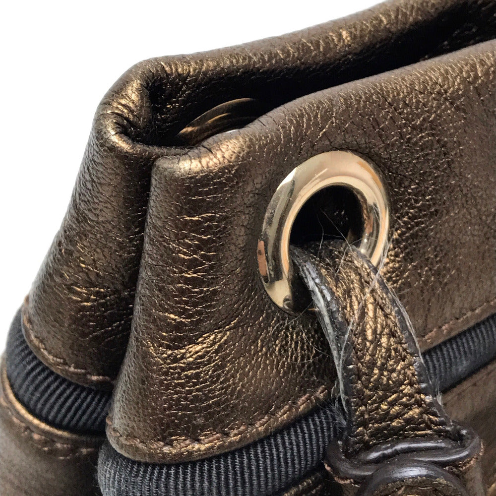 Salvatore Ferragamo Vara Ribbon Handbag, Chain Shoulder Bag, Tote Bag, Leather, Women's, Bronze