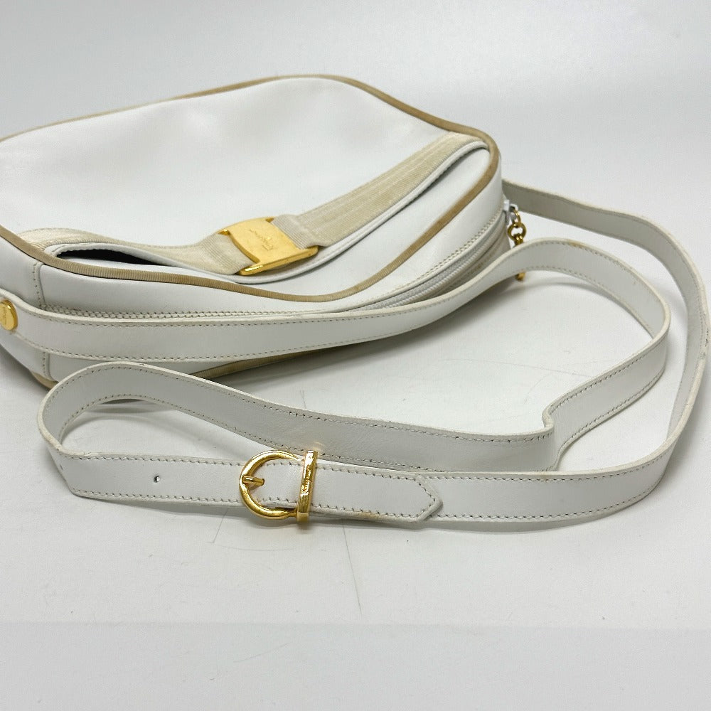 Salvatore Ferragamo BA214183 ヴァラ リボン ショルダーバッグ レザー レディース ホワイト
