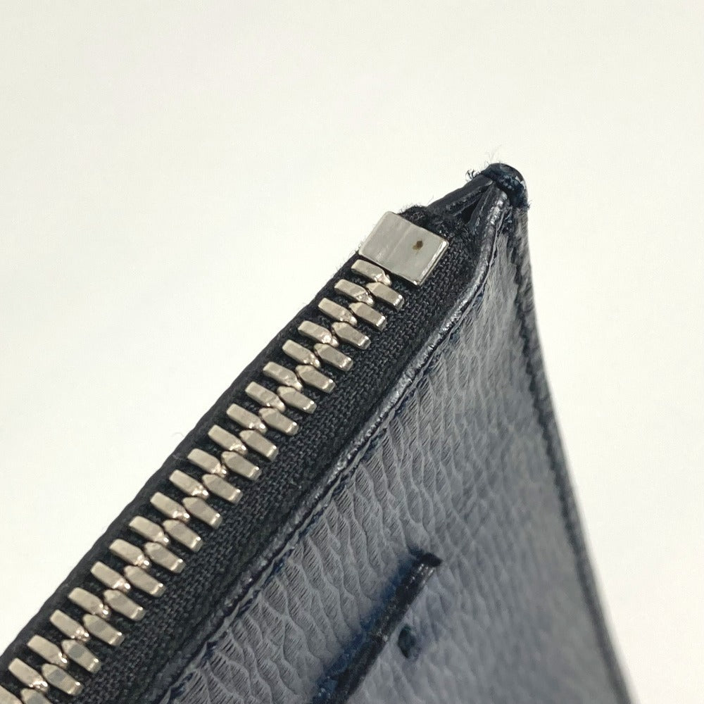 Salvatore Ferragamo ロゴ ストラップ付 ポーチ クラッチバッグ レザー ユニセックス ネイビー - brandshop-reference