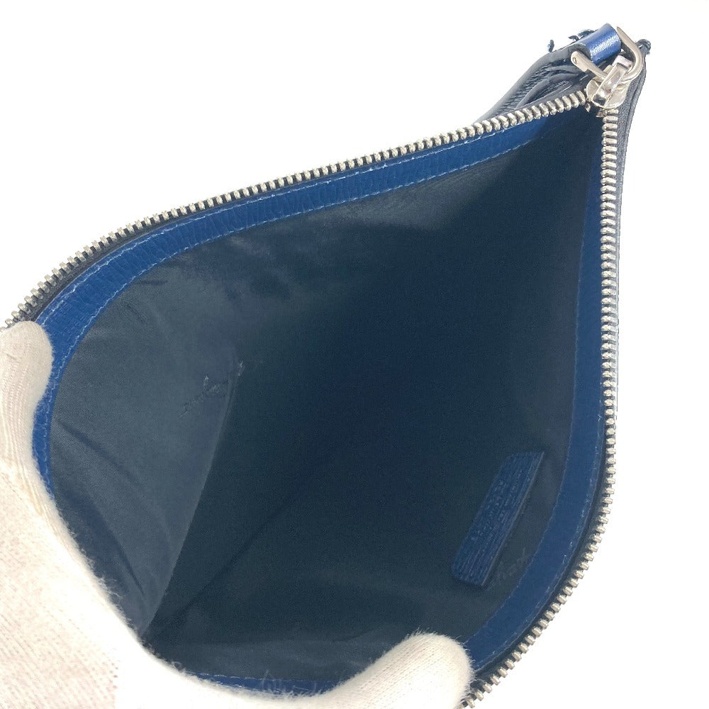 Salvatore Ferragamo ロゴ ストラップ付 ポーチ クラッチバッグ レザー ユニセックス ネイビー - brandshop-reference