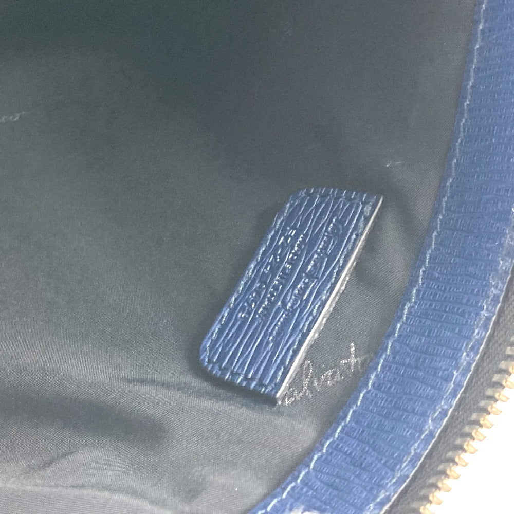 Salvatore Ferragamo ロゴ ストラップ付 ポーチ クラッチバッグ レザー ユニセックス ネイビー - brandshop-reference