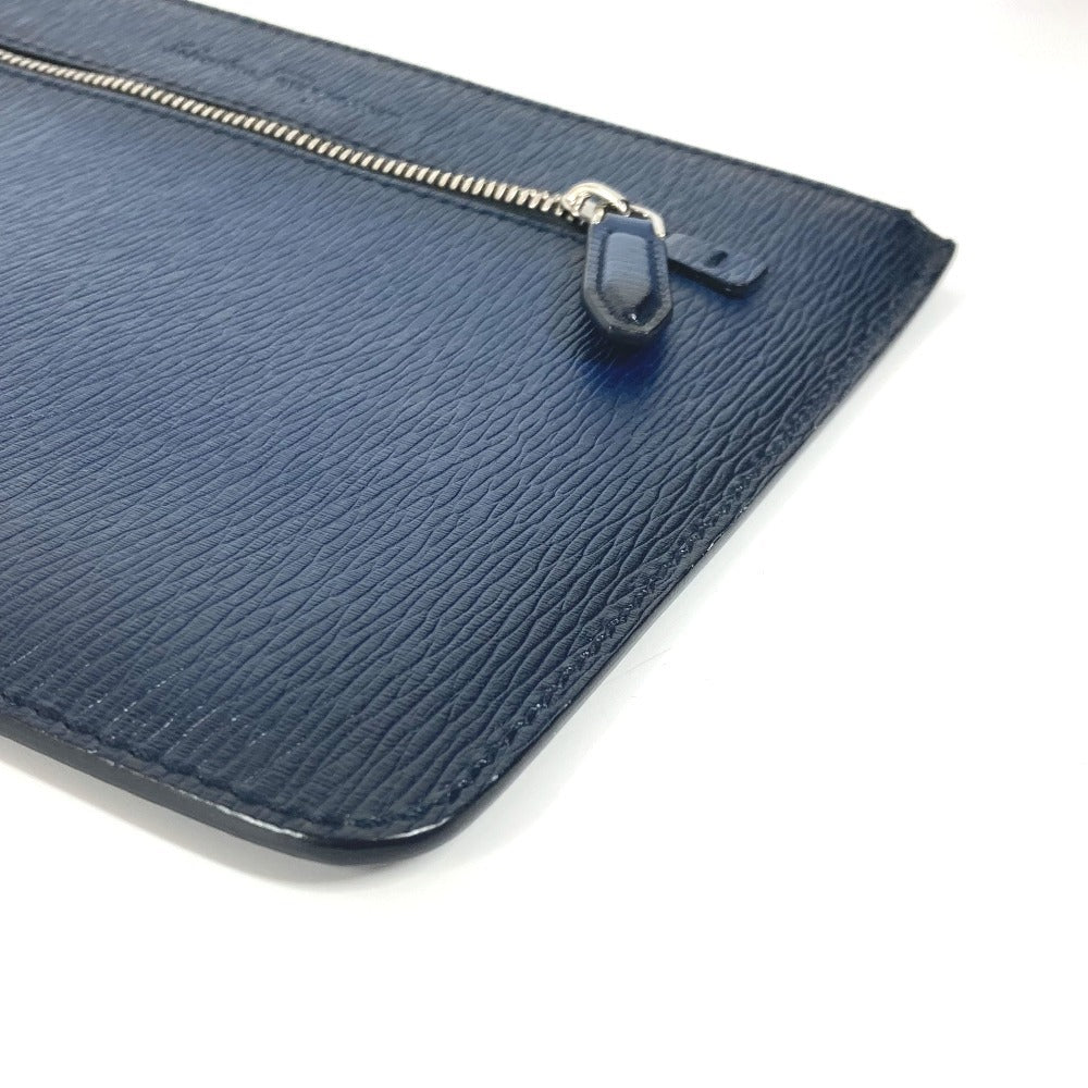 Salvatore Ferragamo ロゴ ストラップ付 ポーチ クラッチバッグ レザー ユニセックス ネイビー - brandshop-reference