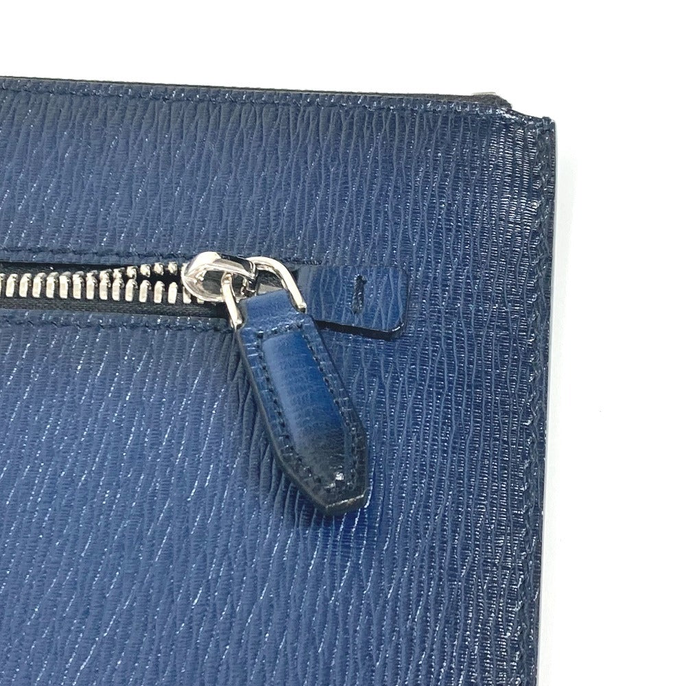 Salvatore Ferragamo ロゴ ストラップ付 ポーチ クラッチバッグ レザー ユニセックス ネイビー - brandshop-reference