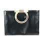 Salvatore Ferragamo Big Gancini Logo Pouch Bag Clutch Bag Kulit Unisex Hitam