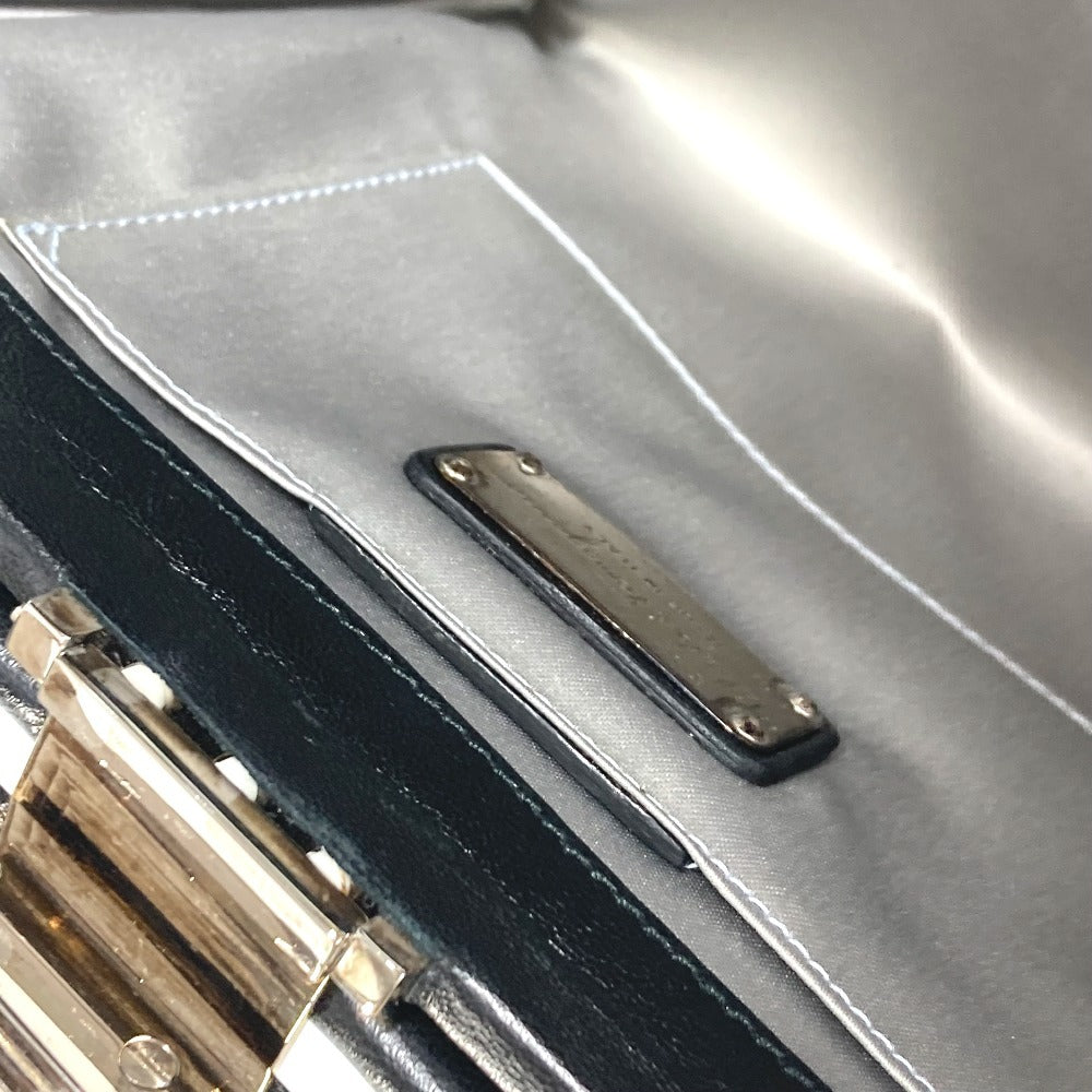 Salvatore Ferragamo Big Gancini Logo Pouch Bag Clutch Bag Kulit Unisex Hitam