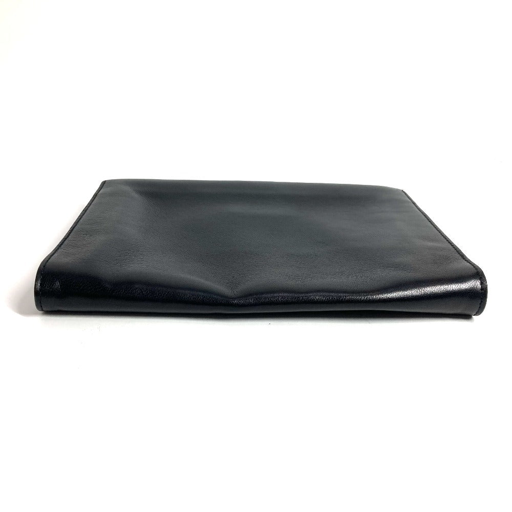 Salvatore Ferragamo Big Gancini Logo Pouch Bag Clutch Bag Kulit Unisex Hitam