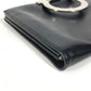 Salvatore Ferragamo Big Gancini Logo Pouch Bag Clutch Bag Kulit Unisex Hitam