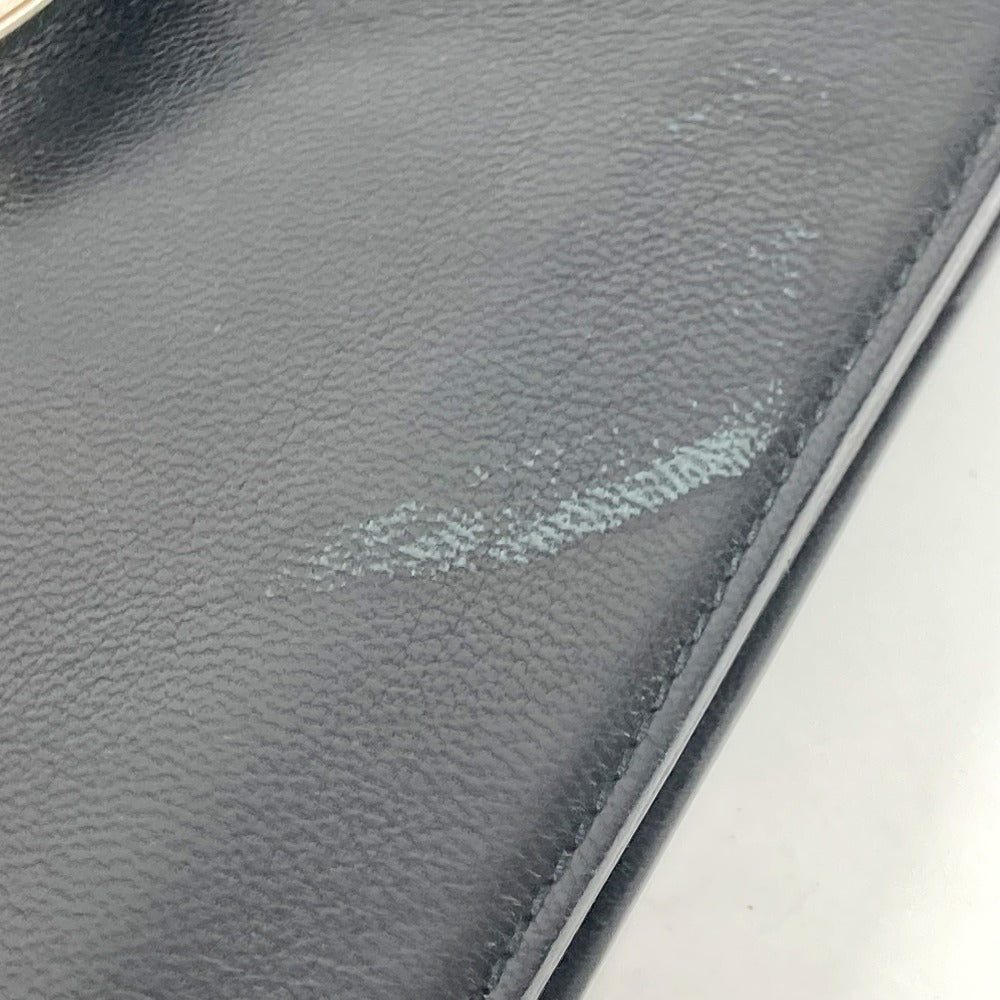 Salvatore Ferragamo Big Gancini Logo Pouch Bag Clutch Bag Kulit Unisex Hitam