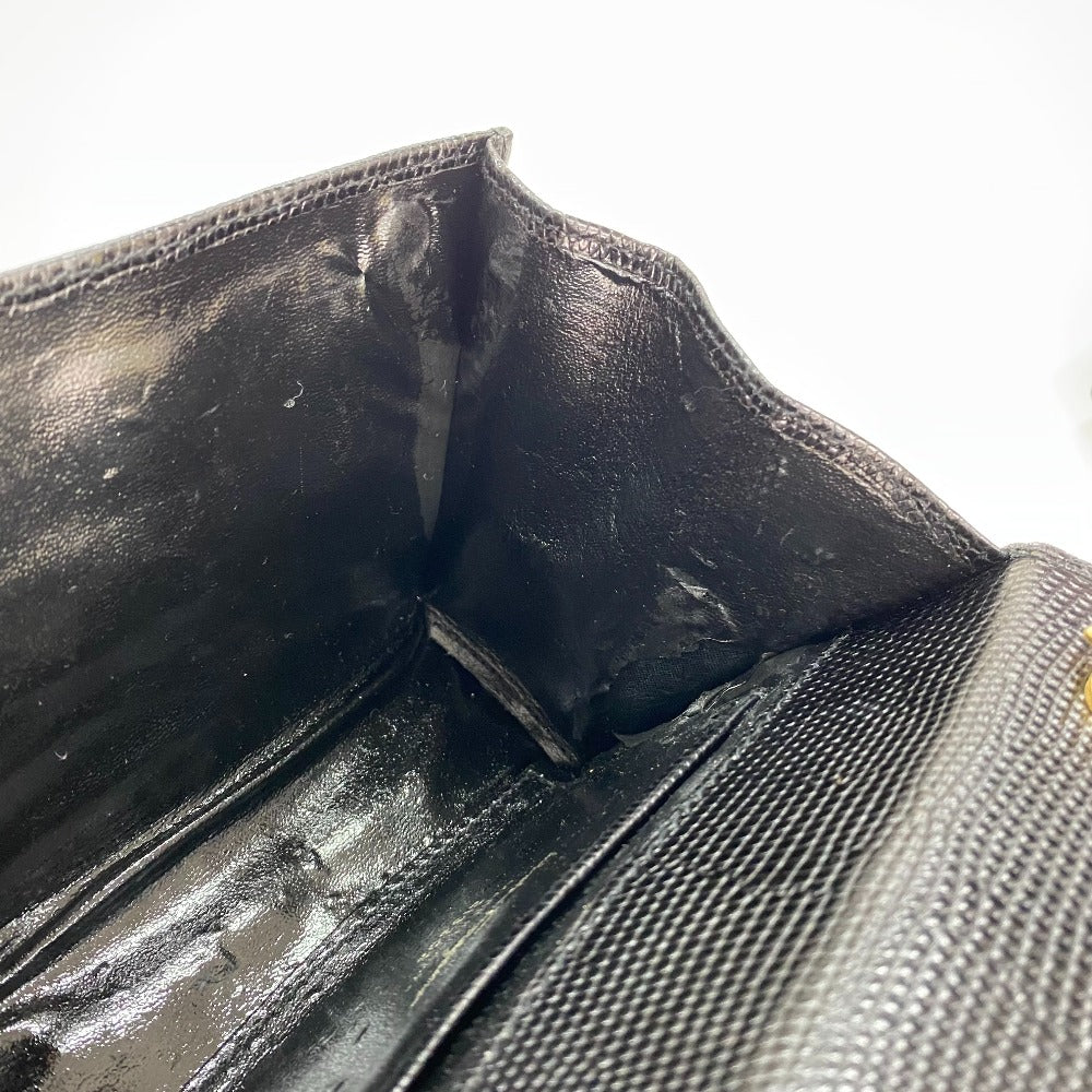 Salvatore Ferragamo Vara Ribbon Mini Pochette, Crossbody Bag, Waist Bag, Clutch, Shoulder Bag, Embossed Leather, Women's, Black and Gold