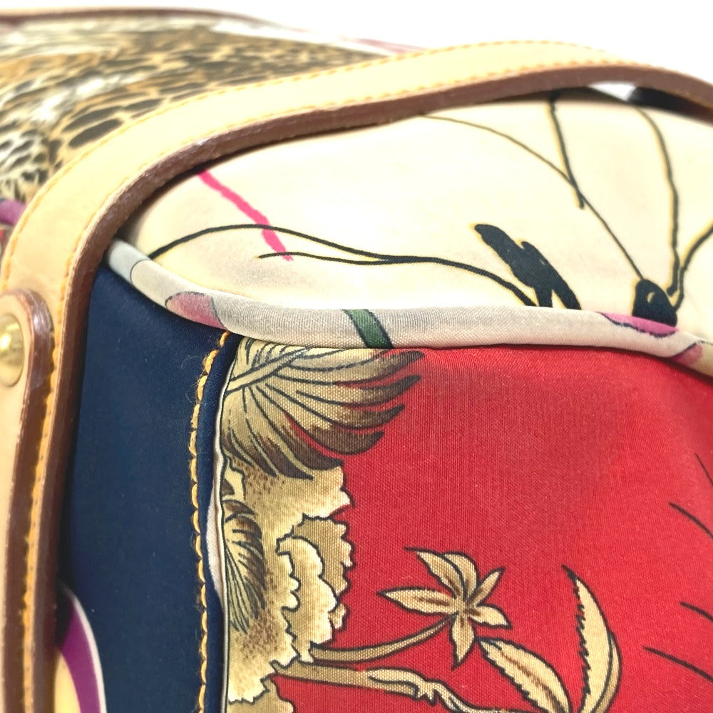 Salvatore Ferragamo 肩掛け アニマル総柄 トラ カバン ハンドバッグ トートバッグ ナイロン レディース マルチカラー