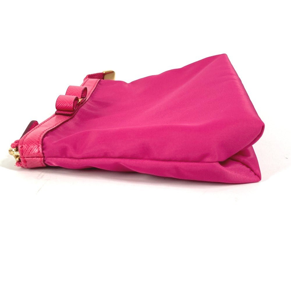 Salvatore Ferragamo リボン ロゴ りぼん ヴァラ メイクポーチ マルチポーチ 化粧ポーチ ナイロン レディース ピンク - brandshop-reference