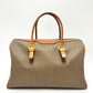 Salvatore Ferragamo AG219155 Logo Two-Tone Handbag/Boston Bag in PVC/Leather, Brown