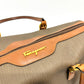 Salvatore Ferragamo AG219155 Logo Two-Tone Handbag/Boston Bag in PVC/Leather, Brown