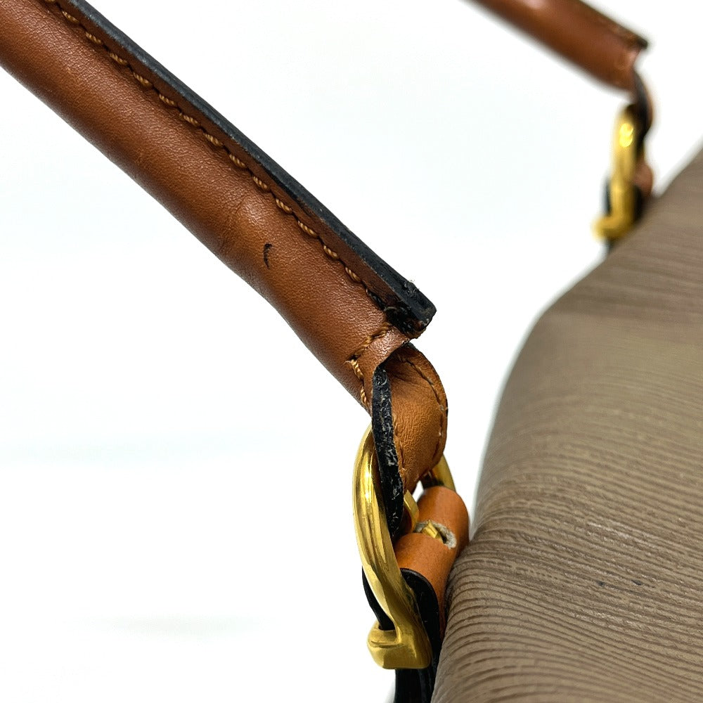 Salvatore Ferragamo AG219155 Logo Two-Tone Handbag/Boston Bag in PVC/Leather, Brown