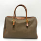 Salvatore Ferragamo AG219155 Logo Two-Tone Handbag/Boston Bag in PVC/Leather, Brown