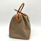 Salvatore Ferragamo AG219155 Logo Two-Tone Handbag/Boston Bag in PVC/Leather, Brown