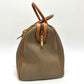 Salvatore Ferragamo AG219155 Logo Two-Tone Handbag/Boston Bag in PVC/Leather, Brown
