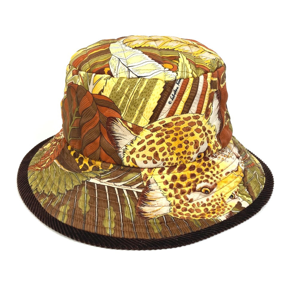 Salvatore Ferragamo Leopard Animal Print Quilted Hat, Polyester, Women's, Multicolor