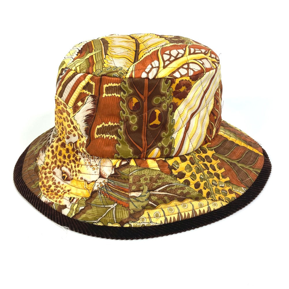 Salvatore Ferragamo Leopard Animal Print Quilted Hat, Polyester, Women's, Multicolor