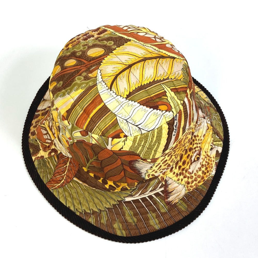 Salvatore Ferragamo Leopard Animal Print Quilted Hat, Polyester, Women's, Multicolor