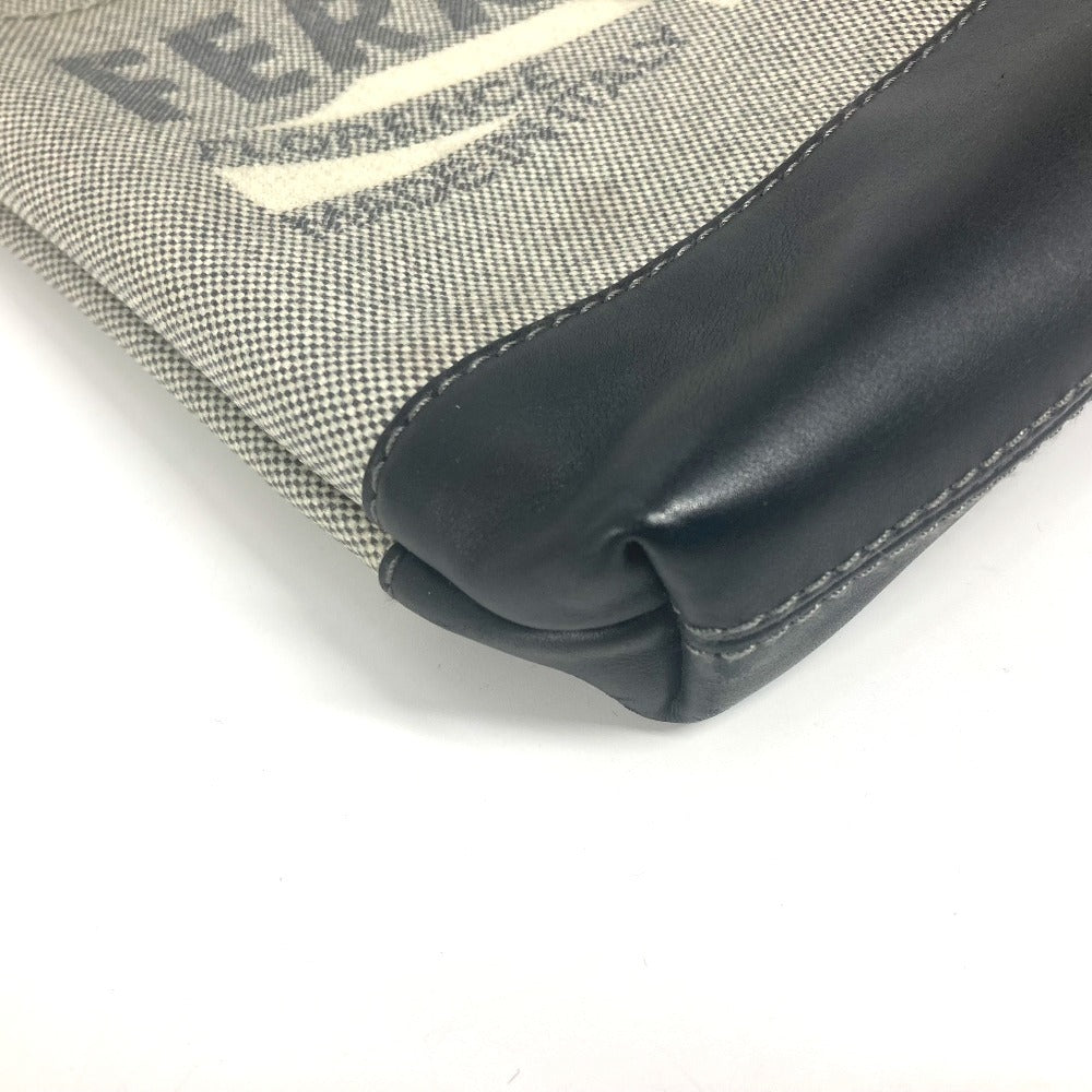 Salvatore Ferragamo ロゴ ポシェット カバン 斜め掛け ショルダーバッグ コーティングキャンバス ユニセックス グレー - brandshop-reference