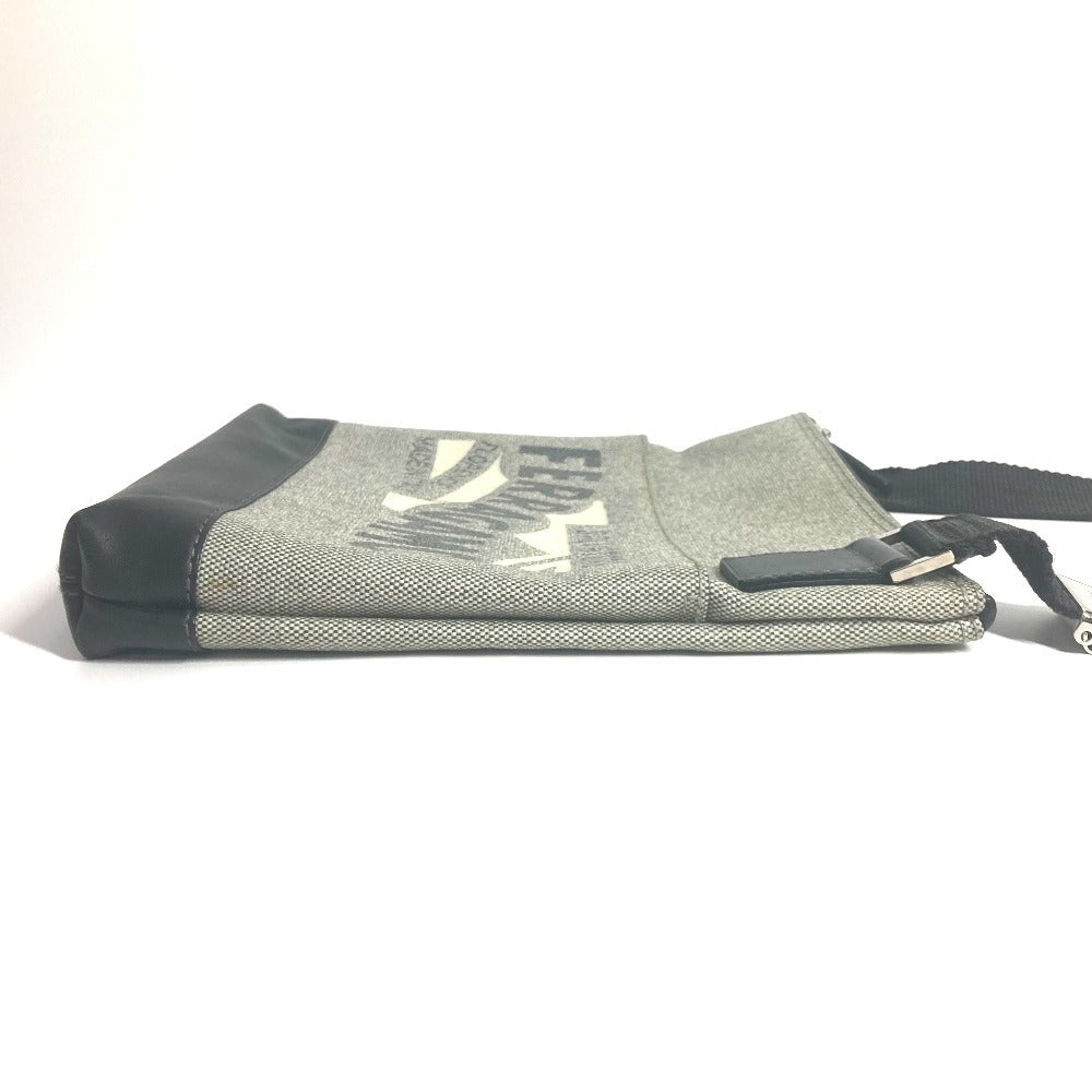 Salvatore Ferragamo ロゴ ポシェット カバン 斜め掛け ショルダーバッグ コーティングキャンバス ユニセックス グレー - brandshop-reference