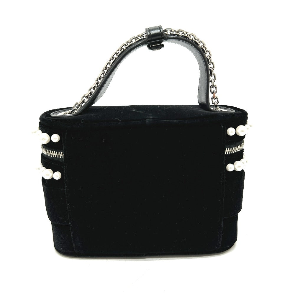 ROGER VIVIER RBWANMH70000LU クリスタル フェイクパール ヴァニティ ベルベット マイクロ 2WAY カバン 肩掛け ハンドバッグ サテン レディース ブラック - brandshop-reference
