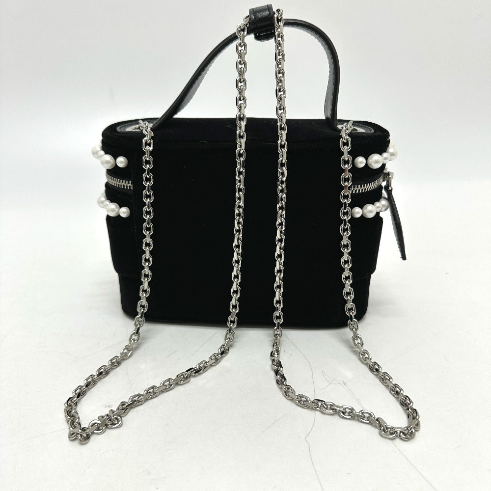 ROGER VIVIER RBWANMH70000LU クリスタル フェイクパール ヴァニティ ベルベット マイクロ 2WAY カバン 肩掛け ハンドバッグ サテン レディース ブラック - brandshop-reference