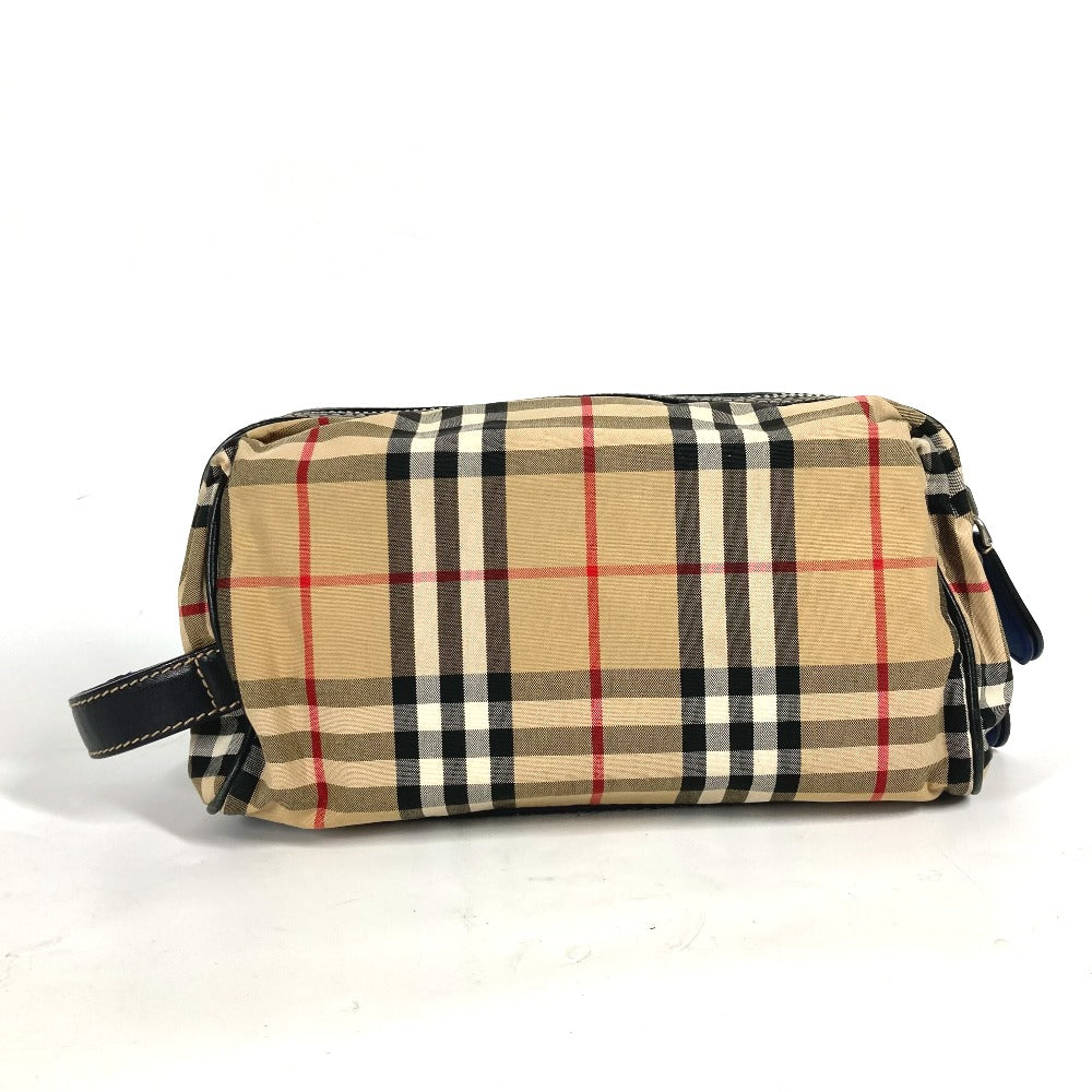 BURBERRY ポーチ チェック  持ち手つき カバン クラッチバッグ セカンドバッグ レザー/キャンバス メンズ - brandshop-reference