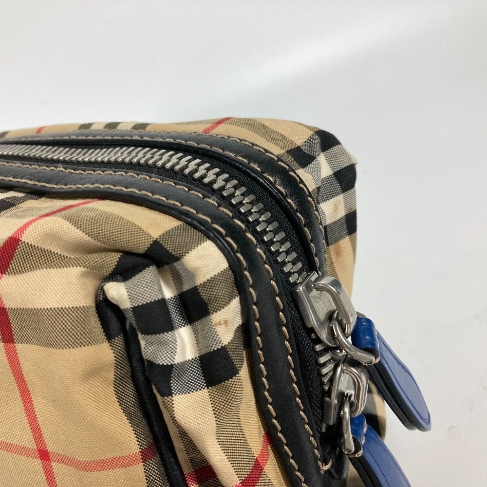 BURBERRY ポーチ チェック  持ち手つき カバン クラッチバッグ セカンドバッグ レザー/キャンバス メンズ - brandshop-reference