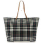 BURBERRY London Check pattern Bag Hand Bag Tote Bag Canvas Black Used