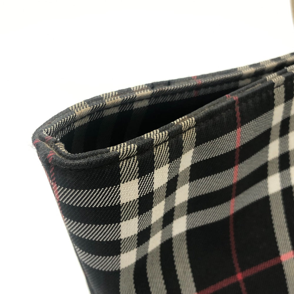 BURBERRY London Check pattern Bag Hand Bag Tote Bag Canvas Black Used