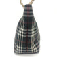 BURBERRY London Check pattern Bag Hand Bag Tote Bag Canvas Black Used