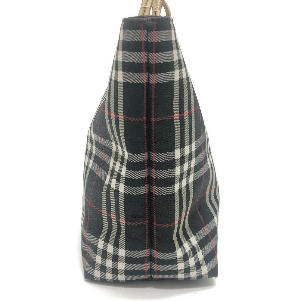 BURBERRY London Check pattern Bag Hand Bag Tote Bag Canvas Black Used