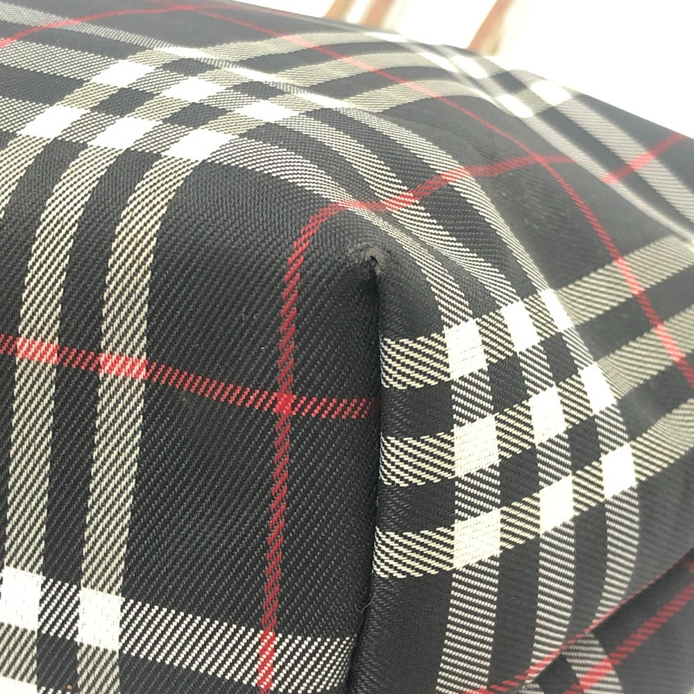 BURBERRY London Check pattern Bag Hand Bag Tote Bag Canvas Black Used