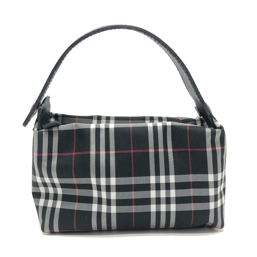 BURBERRY London Check pattern Cosmetics Pouch Pouch Canvas Black Used