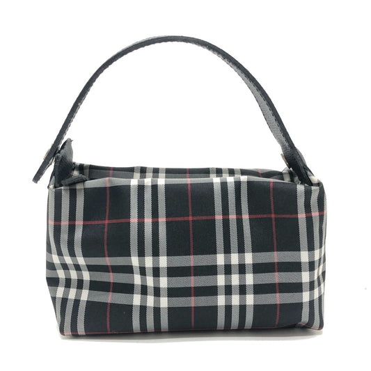 BURBERRY London Check pattern Cosmetics Pouch Pouch Canvas Black Used