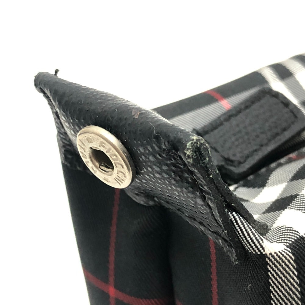 BURBERRY London Check pattern Cosmetics Pouch Pouch Canvas Black Used