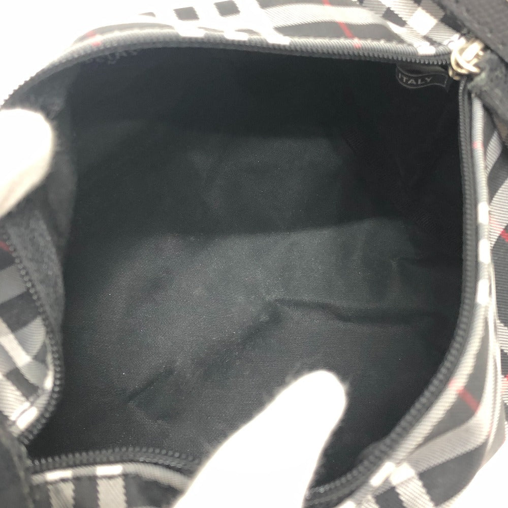 BURBERRY London Check pattern Cosmetics Pouch Pouch Canvas Black Used