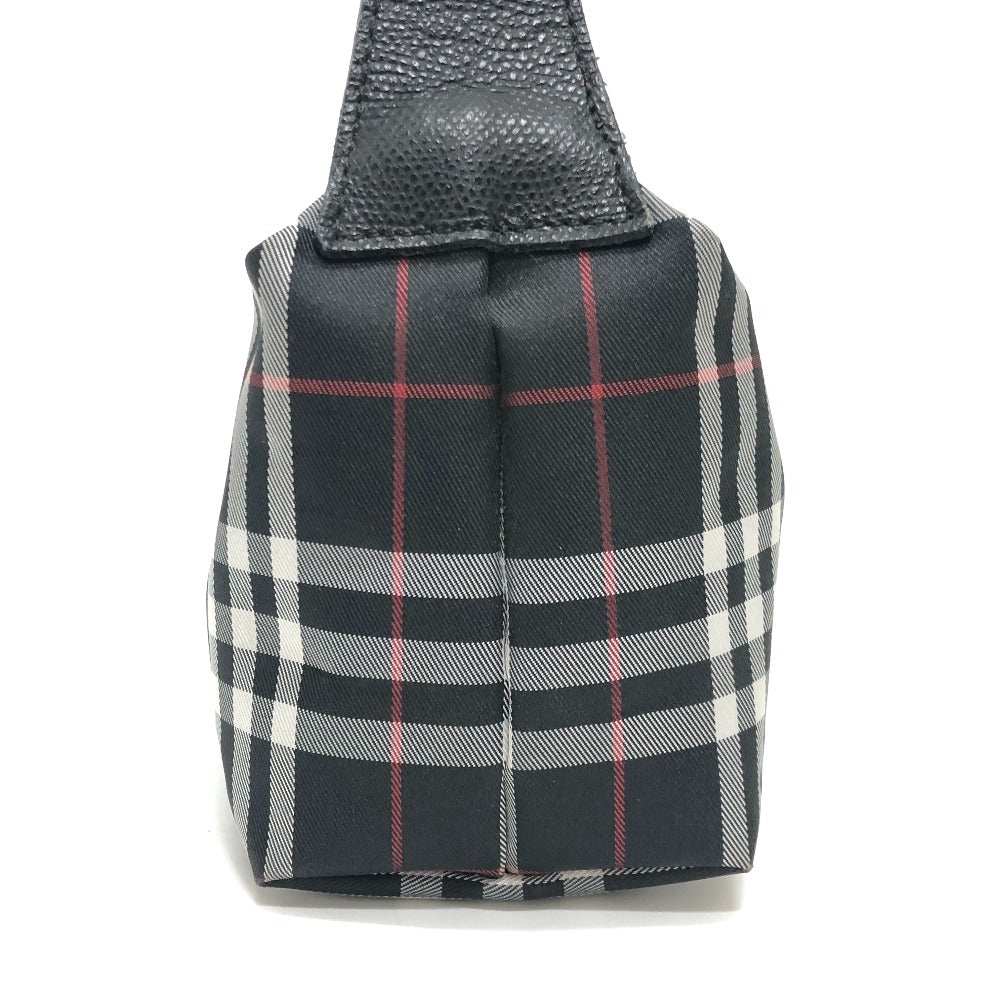 BURBERRY London Check pattern Cosmetics Pouch Pouch Canvas Black Used