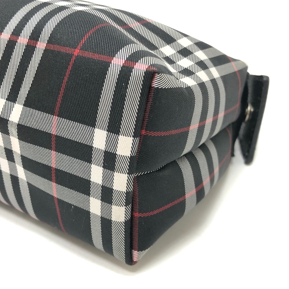 BURBERRY London Check pattern Cosmetics Pouch Pouch Canvas Black Used