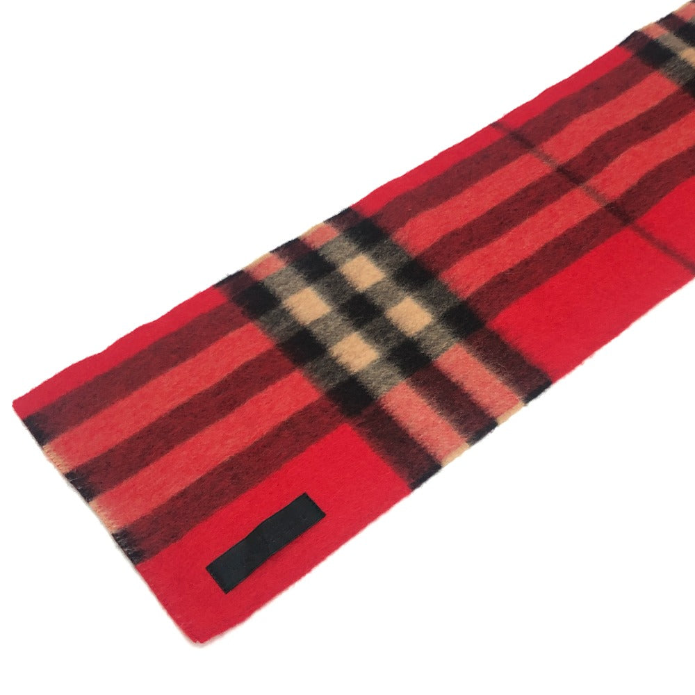 BURBERRY Prorsum プロ―サム チェック柄 防寒具 ファッション小物 ショート マフラー カシミヤ レディース レッド
