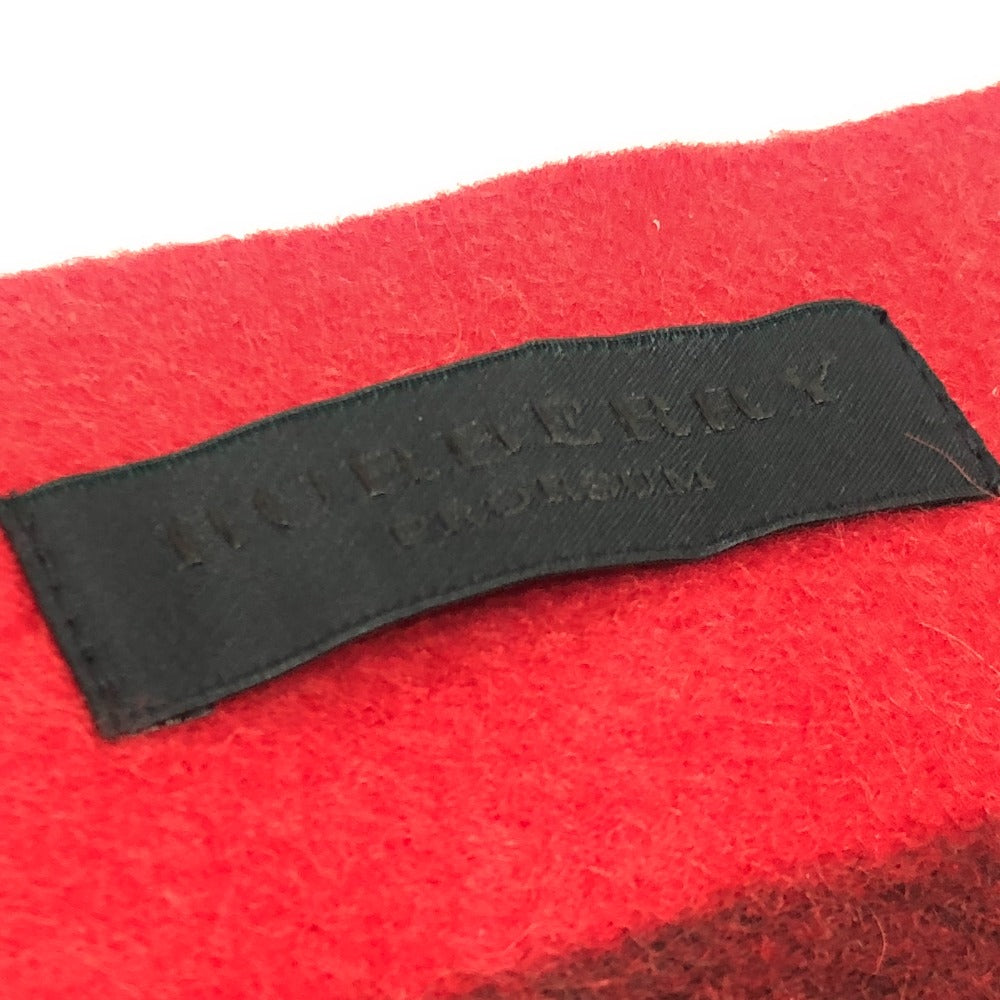 BURBERRY Prorsum プロ―サム チェック柄 防寒具 ファッション小物 ショート マフラー カシミヤ レディース レッド