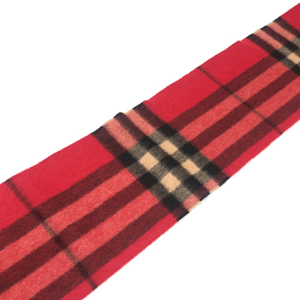 BURBERRY Prorsum プロ―サム チェック柄 防寒具 ファッション小物 ショート マフラー カシミヤ レディース レッド