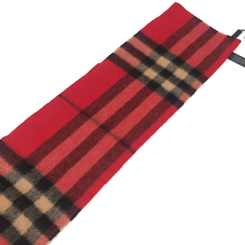 BURBERRY Prorsum プロ―サム チェック柄 防寒具 ファッション小物 ショート マフラー カシミヤ レディース レッド