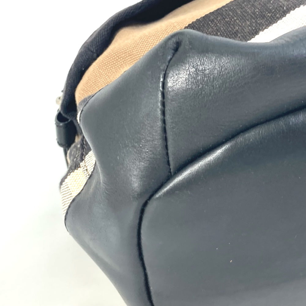 BURBERRY 3958527 バックパック メガ チェック柄 カバン リュックサック キャンバス/レザー メンズ ベージュ - brandshop-reference