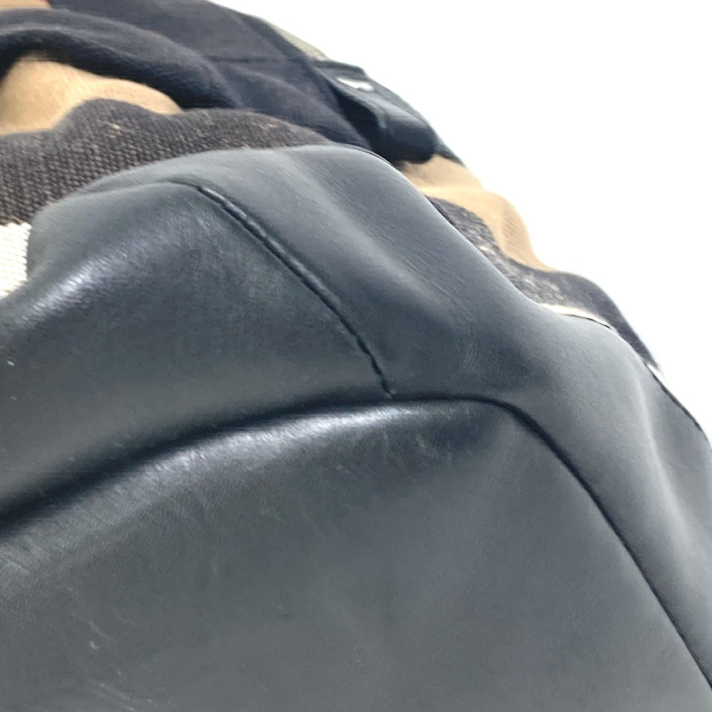 BURBERRY 3958527 バックパック メガ チェック柄 カバン リュックサック キャンバス/レザー メンズ ベージュ - brandshop-reference