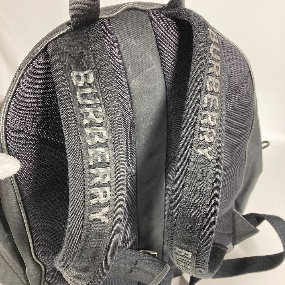 BURBERRY 8016109 バイカラー ロゴ バックパック カバン リュックサック ナイロン ユニセックス ブラック